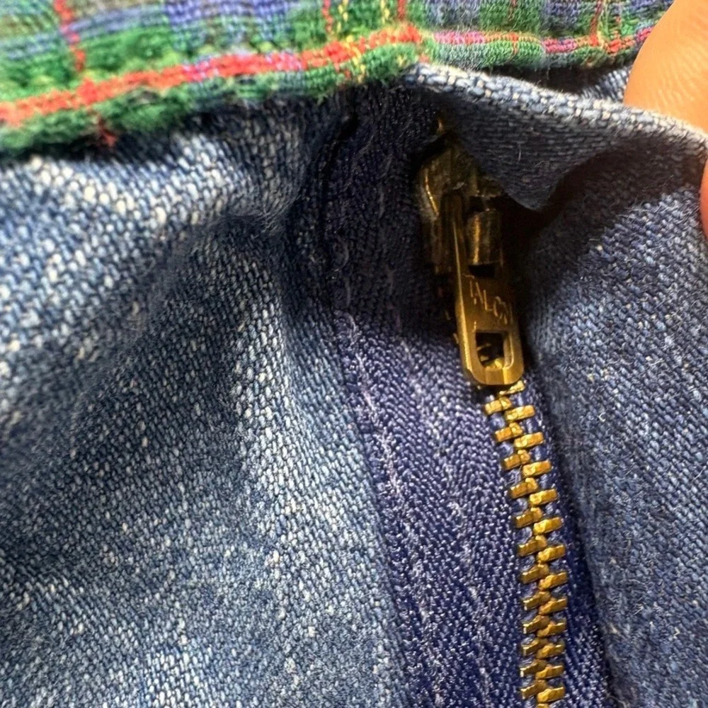 Vintage OshKosh Bgosh Boys 6 Blue Bib Overalls Elastic Cuffs Talon Zip Denim